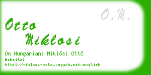 otto miklosi business card